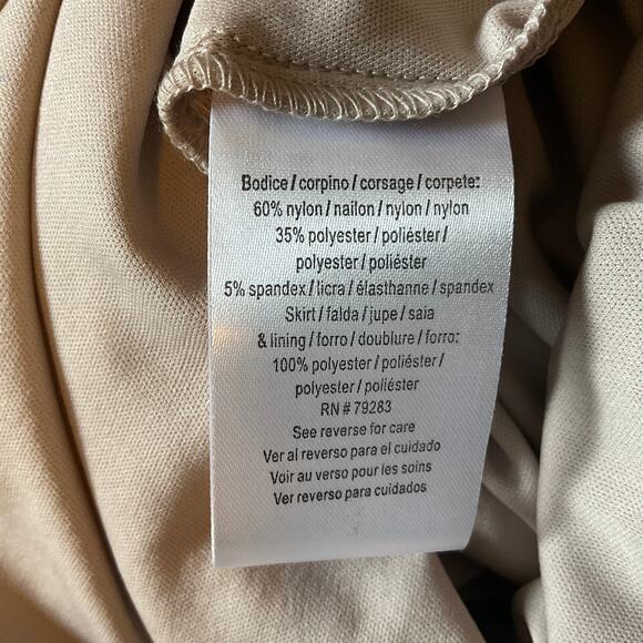 Alex Evenings Sequined Lace Cocktail Dress Size 24W Taupe Belted Fit and Flare - Picture 8 of 11